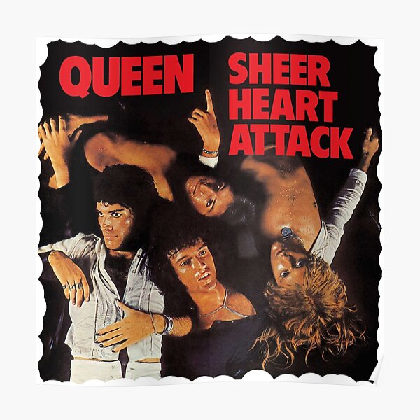 Poster Affiche Queen Freddy Mercury Sheer Hear Attack Cover Rock 80/'s