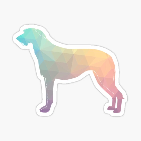 Scottish Deerhound Pastel Geometric Pattern Silhouette - Pastel Sticker