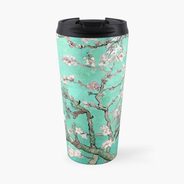 Enhanced van Gogh Painting, Almond Blossom (1890), Green Tone Travel Mug