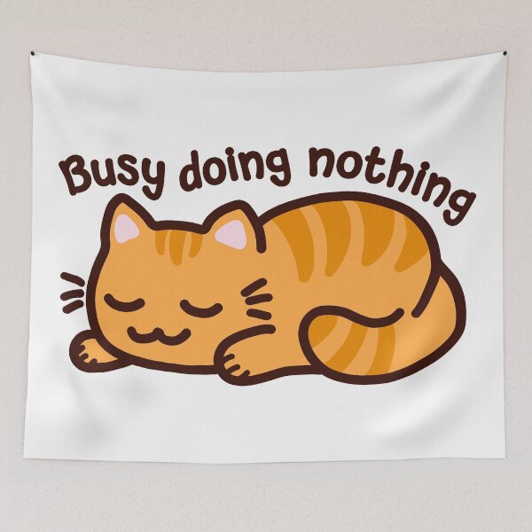 Item preview, Busy Doing Nothing Cat (Orange 1) designed and sold by MinaMonsterMash.