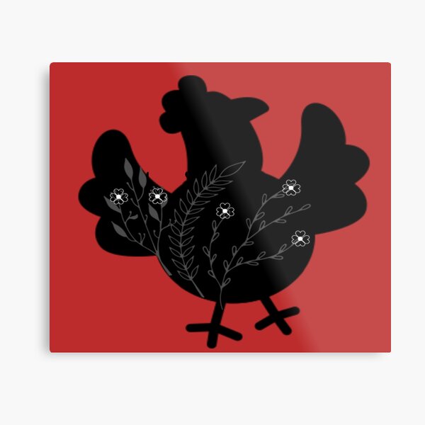 Download Chicken Silhouette Metal Prints Redbubble