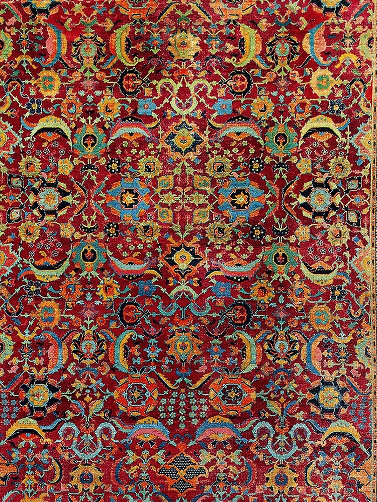 Isfahan Antique Central Persian Carpet Print Yoga Mat by Vicky  Brago-Mitchell®