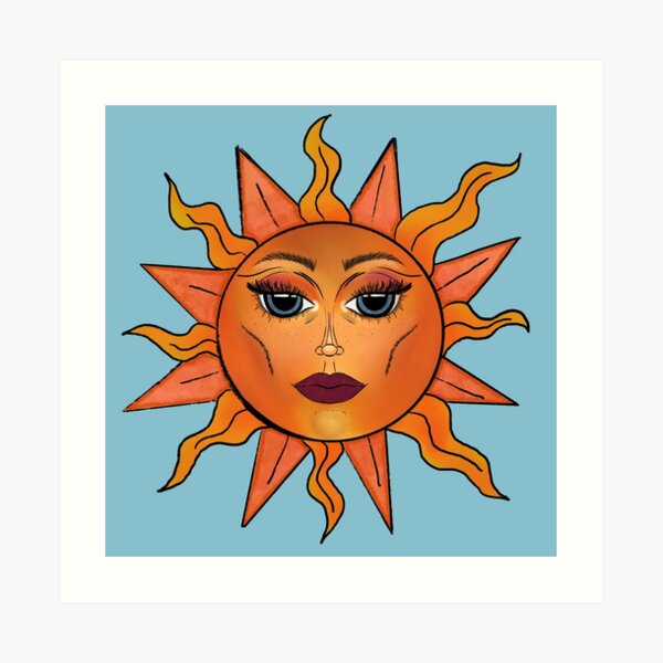 Sun with a face Art Print