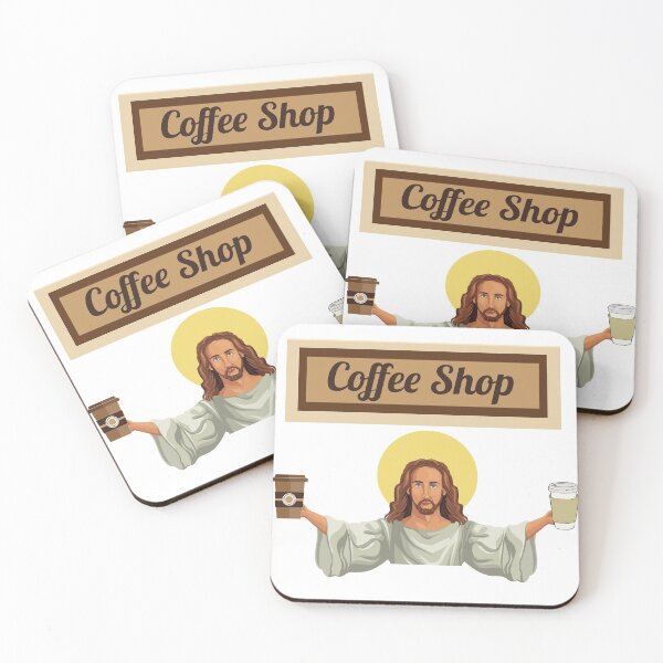 Item preview, Who's ready for a coffee -  Funny Jesus at the Coffee Shop designed and sold by Irelene.