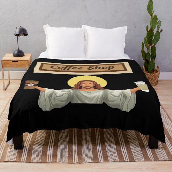 Item preview, Who's ready for a coffee - Funny Jesus at the Coffee Shop designed and sold by Irelene.