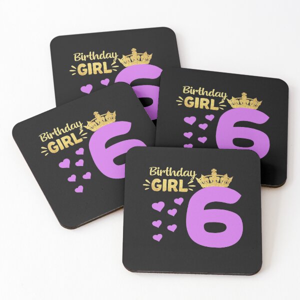 Item preview, Happy Birthday Girly Princess Pink with Crown 6 years old  designed and sold by binly123.