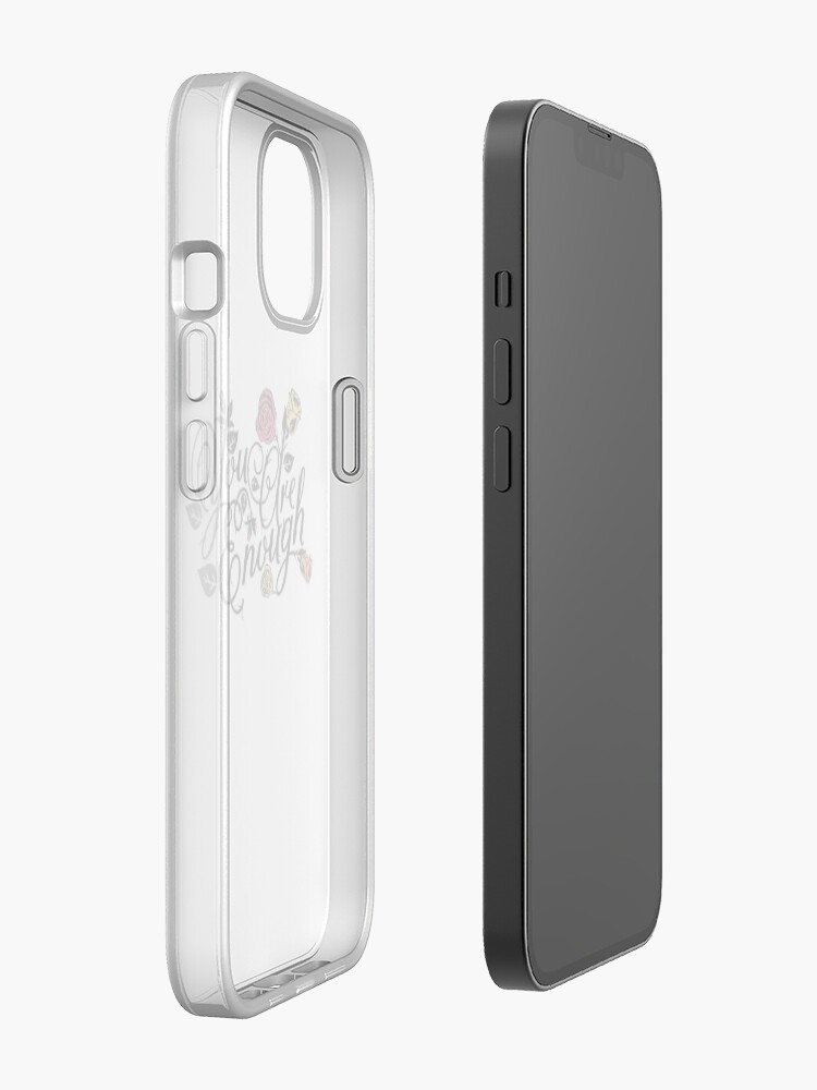 Alternate view of Roses & Thorns "You Are Enough" Reverse Mirror/Reflection Message iPhone Case