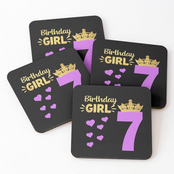 Item preview, Happy Birthday Girly Princess Pink with Crown 7 years old  designed and sold by binly123.