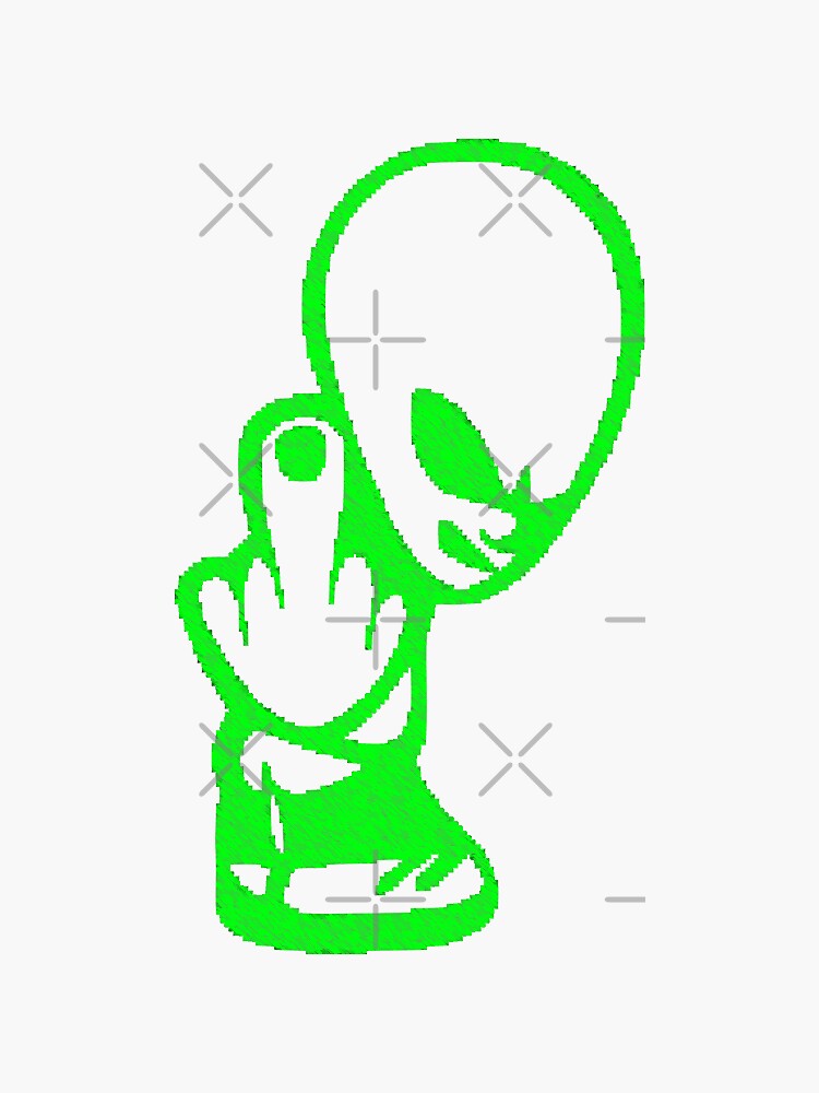 cute alien middle finger drawing