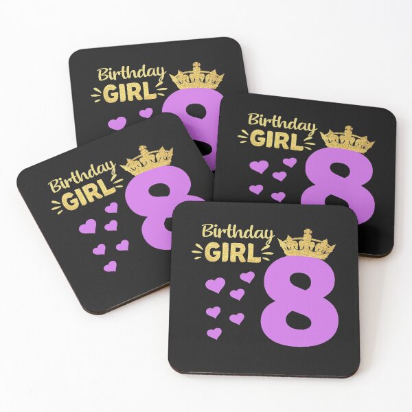 Item preview, Happy Birthday Girly Princess Pink with Crown 8 years old  designed and sold by binly123.