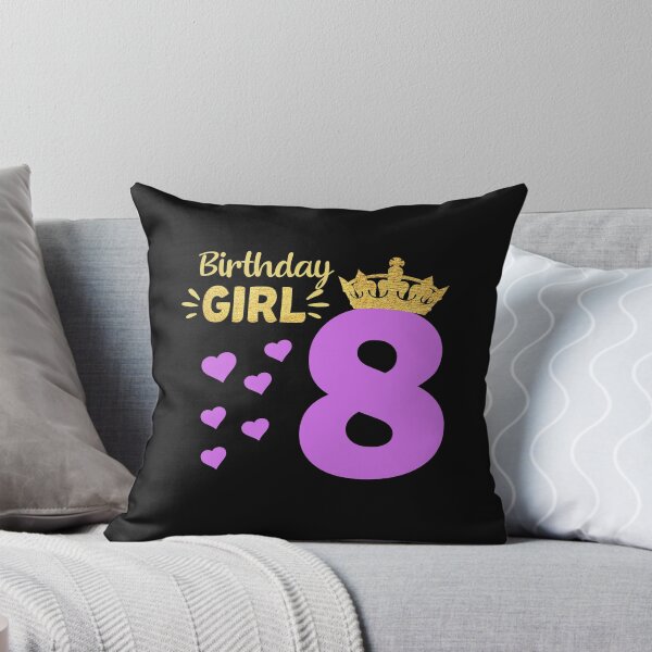 Item preview, Happy Birthday Girly Princess Pink with Crown 8 years old  designed and sold by binly123.