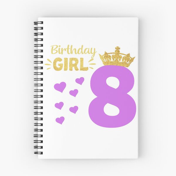 Item preview, Happy Birthday Girly Princess Pink with Crown 8 years old  designed and sold by binly123.