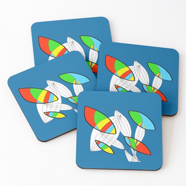 Item preview, Organic objects - 4 colors on Blue Board designed and sold by Istvan Ocztos.