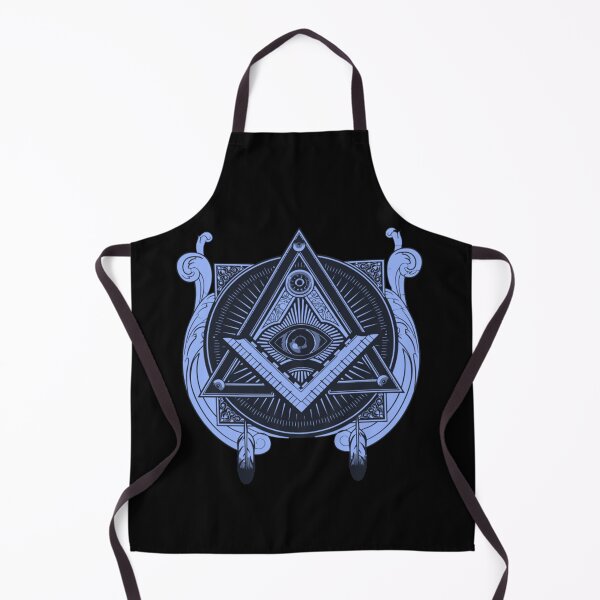 All Seeing Eye with Masonic Square and Compass Apron