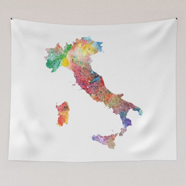 Item preview, Italy Map Watercolor by Zouzounio Art designed and sold by zouzounioart.