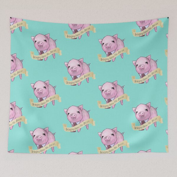 Item preview, Bringing Home the Bacon - Cartoon Piglet Illustration designed and sold by stilo29.