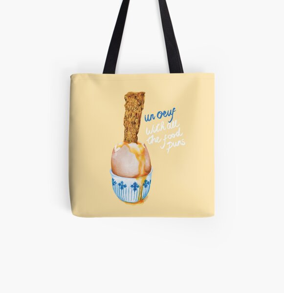 Cute Food Pun - Un Ouef With All The Food Puns All Over Print Tote Bag