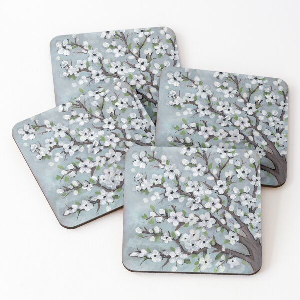 Item preview, ALMOND BLOSSOMS, White Flowers, Floral, Vangogh, Impressionistic Japanese Blossoms designed and sold by artenvironments.
