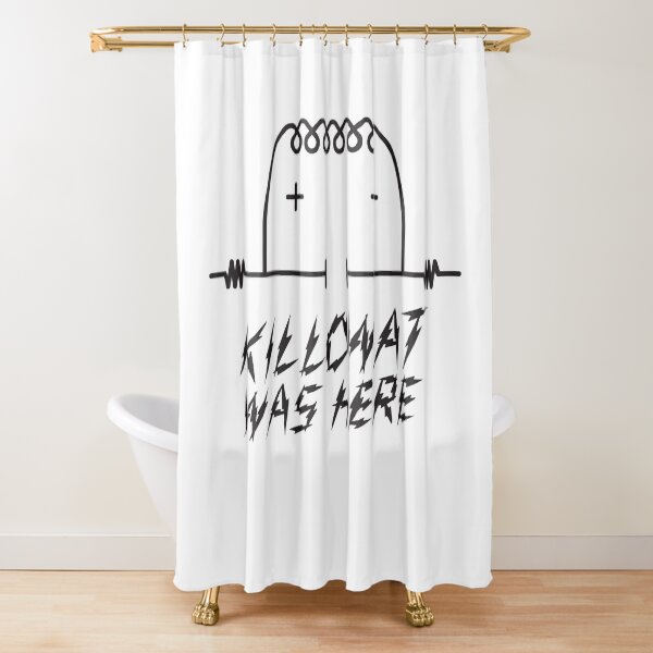 Kilowatt was Here (Kilroy Meme) Shower Curtain
