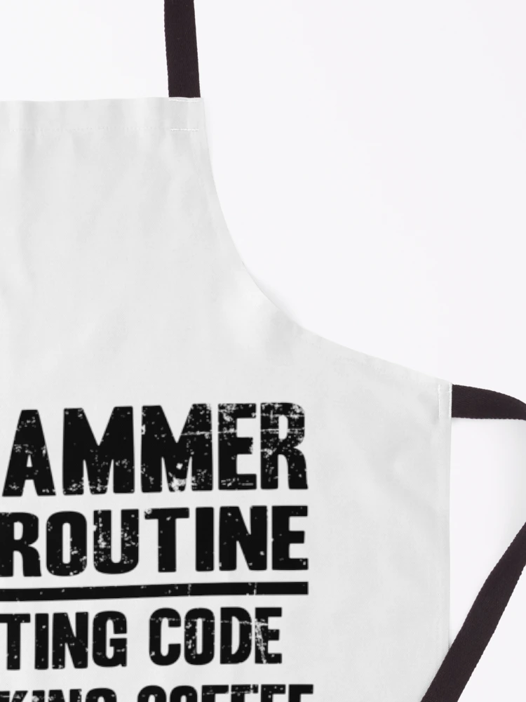 Thumbnail 3 of 6, Apron, Funny Programmer Work Routine Gift Coding Coffee designed and sold by Stronzi.