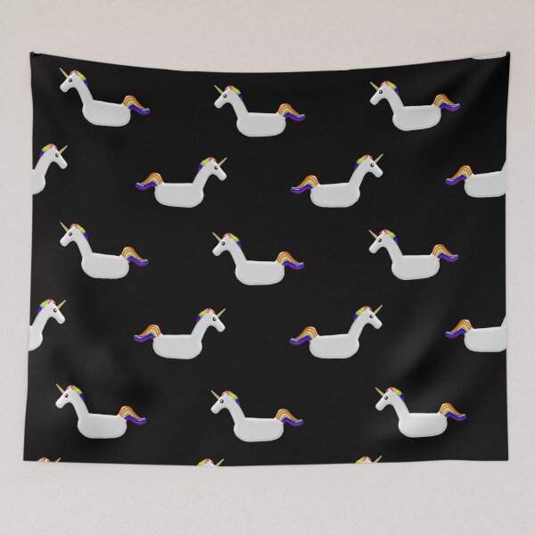 Item preview, Unicorn Pool Floats on Black designed and sold by Unicorn7Magic.