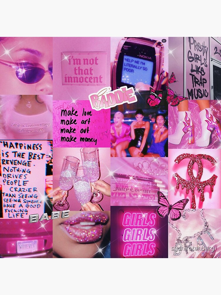 Y2K Baddie Wallpaper - Baddie Aesthetic Posters Redbubble  Pink wallpaper  iphone, Sparkle wallpaper, Y2k aesthetic background