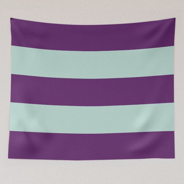 Item preview, Large AUBERGINE and MINT GREEN Horizontal STRIPES designed and sold by RachelMacht.