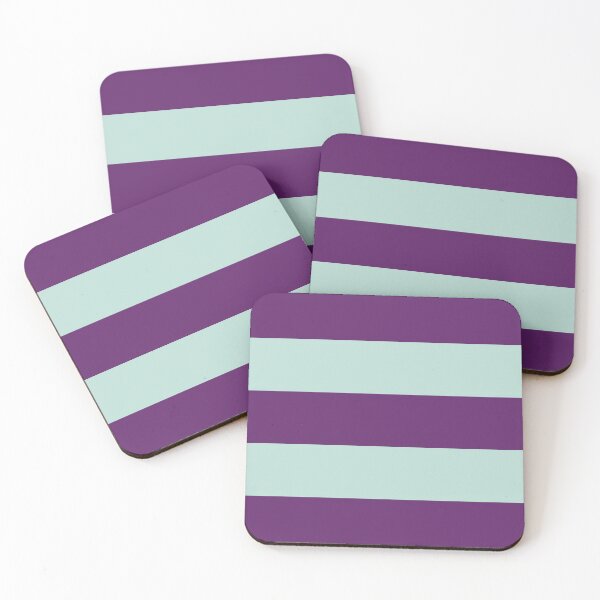 Item preview, Large AUBERGINE and MINT GREEN Horizontal STRIPES designed and sold by RachelMacht.