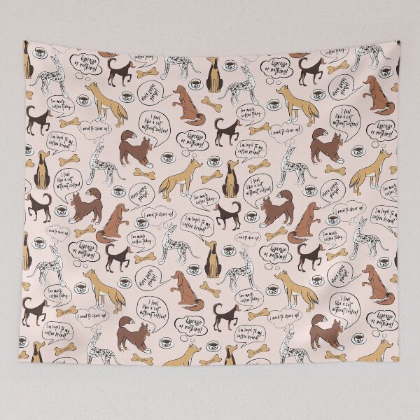 Item preview, DOGS ARE COFFEE LOVERS designed and sold by NOSYMICE.