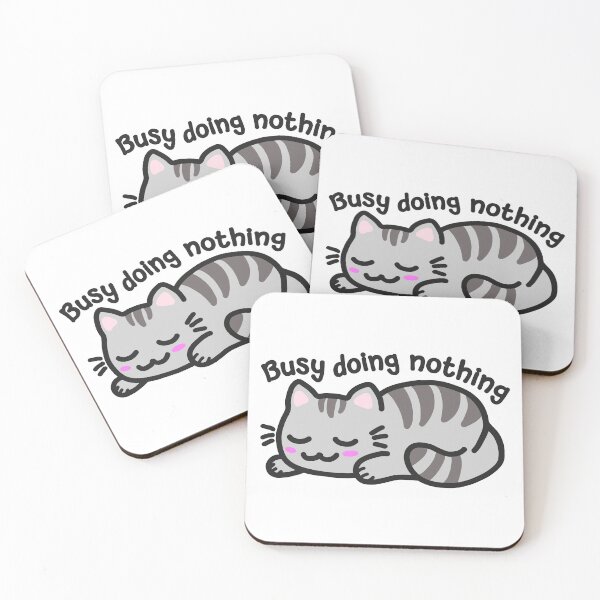 Item preview, Busy Doing Nothing Cat (Grey for Bright 1) designed and sold by MinaMonsterMash.