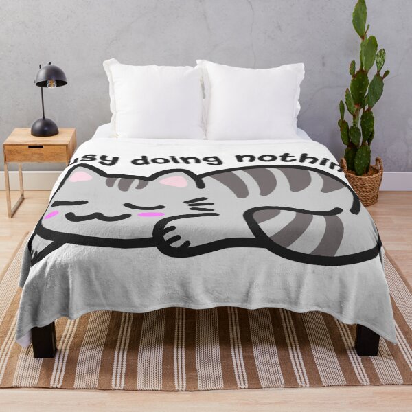 Item preview, Busy Doing Nothing Cat (Grey for Bright 1) designed and sold by MinaMonsterMash.