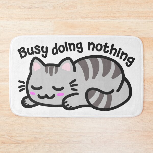 Item preview, Busy Doing Nothing Cat (Grey for Bright 1) designed and sold by MinaMonsterMash.