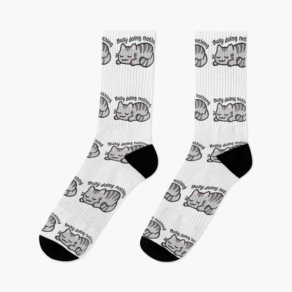 Item preview, Busy Doing Nothing Cat (Grey for Bright 1) designed and sold by MinaMonsterMash.