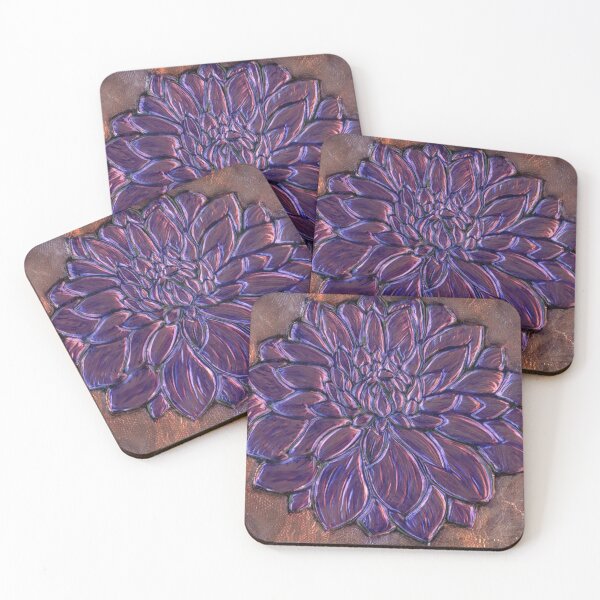 Item preview, Purple Dahlia on Embossed Copper designed and sold by Marcella Chapman.