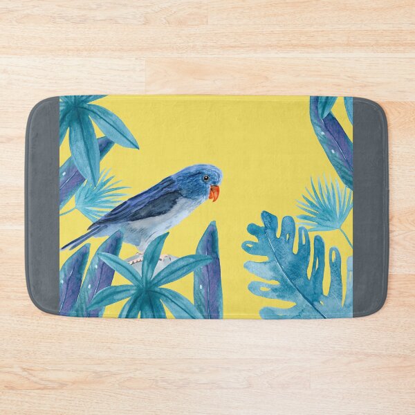 Item preview, Blue Pacific Parrotlet with tropical leaves and an illuminating background designed and sold by Sandra Connelly.