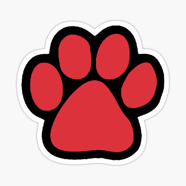 "Red and black paw print (Northeastern University & Boston University)" Sticker by kinzlera