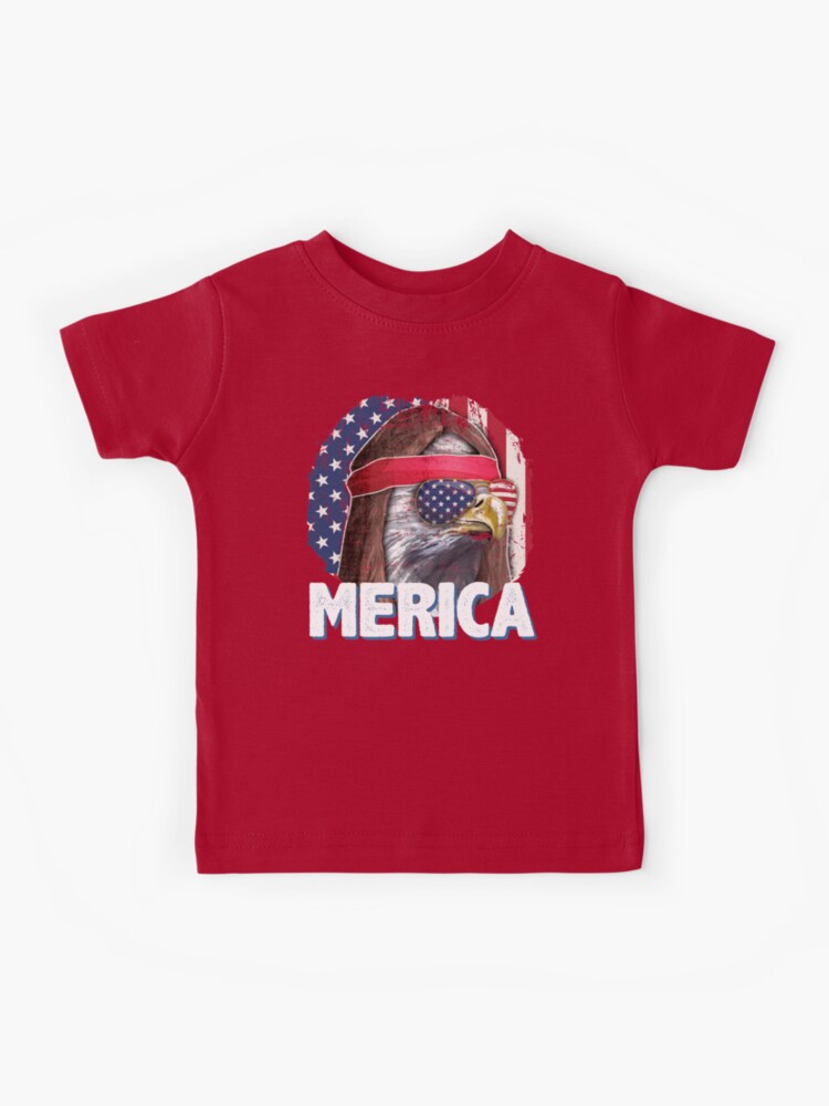 Eagle Mullet Merica Vintage American Flag Funny 4th of July BBQ gift | Kids  T-Shirt