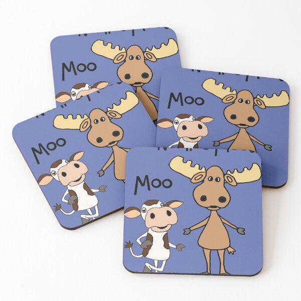 Item preview, Funny Cow Talking to Moose Pun Cartoon designed and sold by Nature's Fancy.