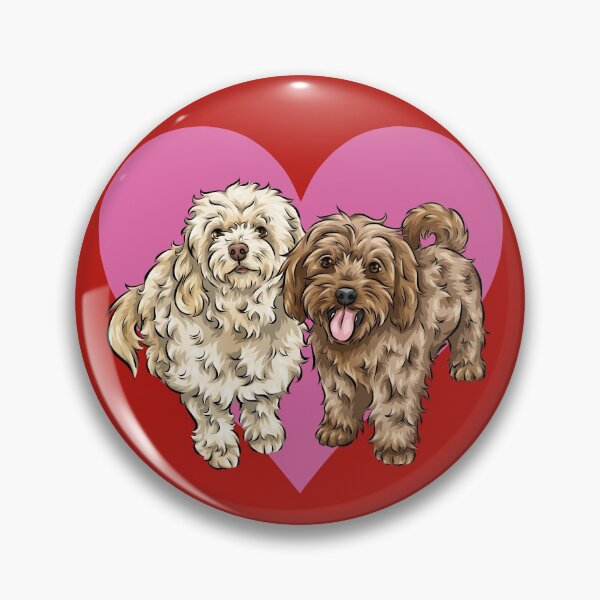 Item preview, Cute Cavapoos with Hearts | Valentine Dogs | Valentine's Day Doggies designed and sold by shirinsart.