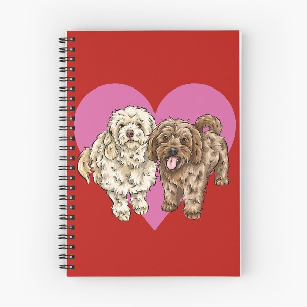 Artikelvorschau, Niedliche Cavapoos mit Herzen | Valentinstag Hunde | Valentinstag Hündchen entworfen und verkauft von shirinsart.
