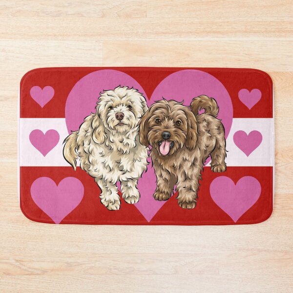 Item preview, Cute Cavapoos with Hearts | Valentine Dogs | Valentine's Day Doggies designed and sold by shirinsart.