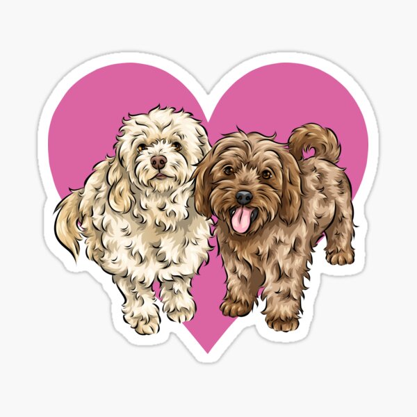 Item preview, Cute Cavapoos with Hearts | Valentine Dogs | Valentine's Day Doggies designed and sold by shirinsart.