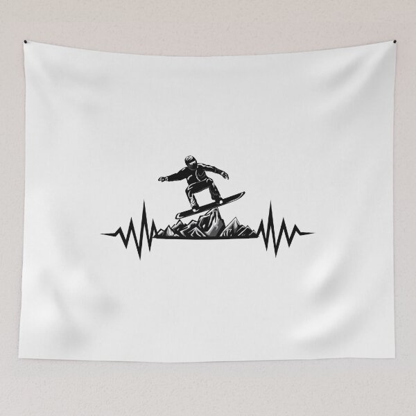 Item preview, Funny Snowboard Heartbeat Mountain Snowboarding designed and sold by perfectpresents.