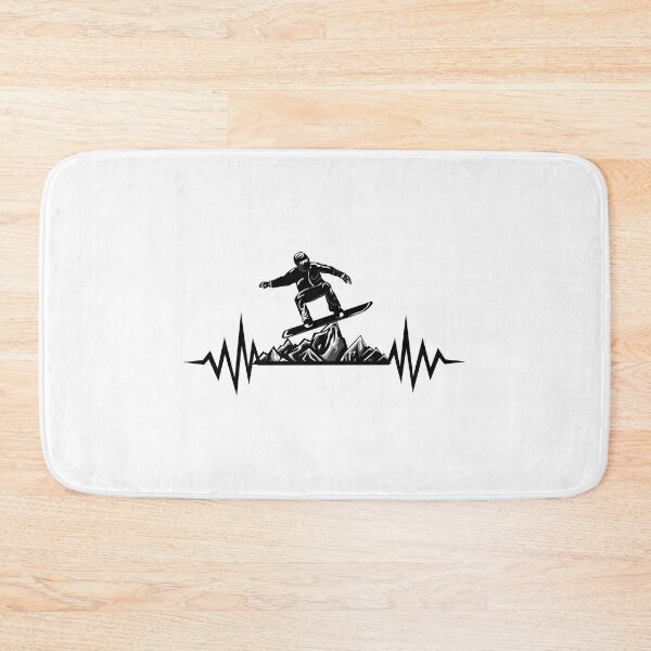 Item preview, Funny Snowboard Heartbeat Mountain Snowboarding designed and sold by perfectpresents.
