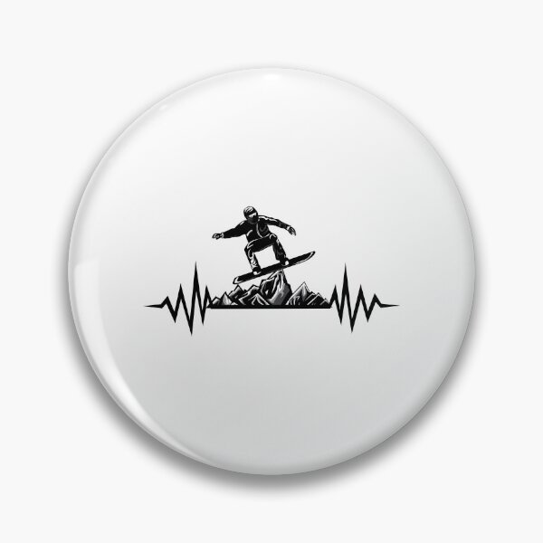 Item preview, Funny Snowboard Heartbeat Mountain Snowboarding designed and sold by perfectpresents.