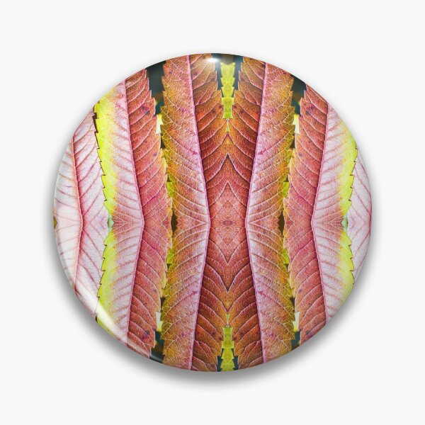 Artikelvorschau, Frische orange Sumachblätter Muster surreal geformten symmetrischen Kaleidoskop entworfen und verkauft von Grégory DUBUS.