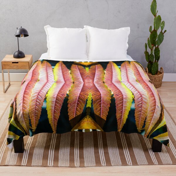 Item preview, Fresh orange sumac leaves pattern surreal shaped symmetrical kaleidoscope designed and sold by Grégory DUBUS.
