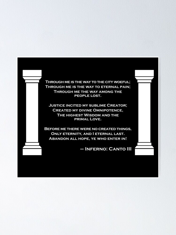 Dante Quote, The Divine Comedy, Inferno, Canto 3 | Poster