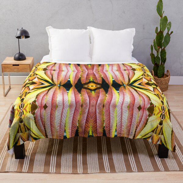 Item preview, Fresh orange sumac leaves pattern symmetrical kaleidoscope designed and sold by Grégory DUBUS.