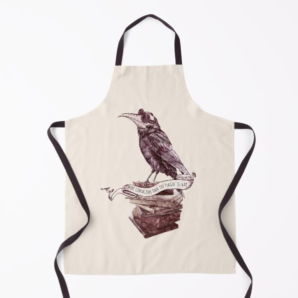Item preview, Crow Plague Doctor Say quote MORE CONTAGIOUS THAN THE PLAGUE IS FEAR designed and sold by Collagedream.